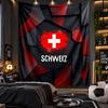 Wall Hanging Tapestry Switzerland Football Print Cloth for Living Room Bedroom Home Decor