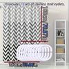 Black and white wave line bathroom curtain Minimalist design bathroom dry and wet separation PEVA waterproof material