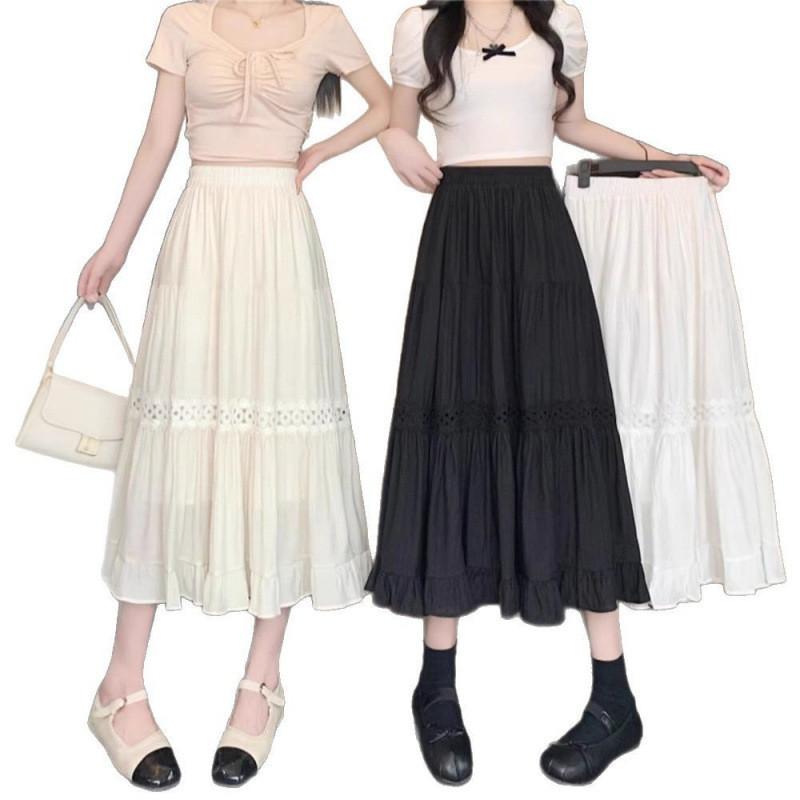 Elegant High Waist White Maxi Skirt With Shear Chiffon Fabric For Summer Casual Wear