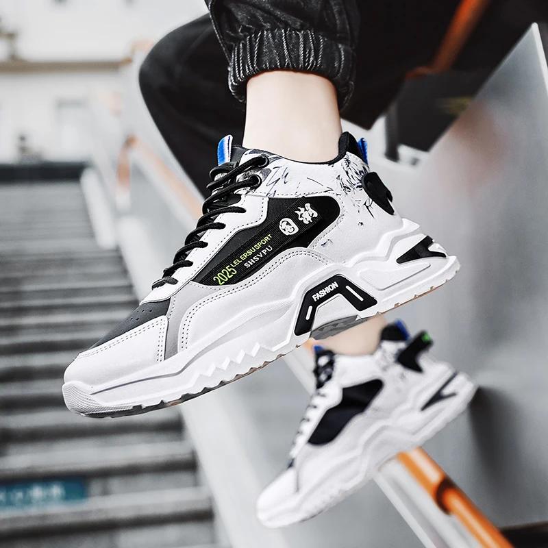 Fashion New High-top Sports Men Trend Joker Small White Shoe Increase Leisure Running Tennis Zapatillas Autumn Shoes Sneakes