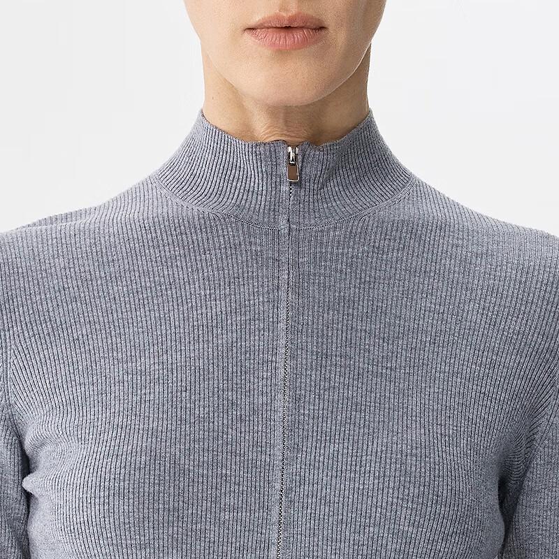 JNBY 2025 Spring Mock Neck Wool Blend Knit Sweater