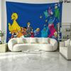 Sesame-Street Wall Tapestry Aesthetic Wall Hanging Printed Fabric Blanket Decorative Tapestries for Bedroom Living Room Home Decor