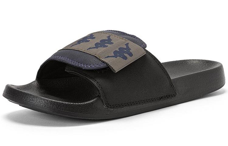 Men's Slippers Kappa Slip Resistant Slide Slippers Unisex Black