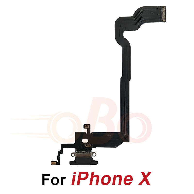 Шлейф зарядного порта для iPhone X XS Max XR Черный Белый Золотой USB-зарядное устройство Док-коннектор с микрофоном Запчасти для ремонта (1PC)