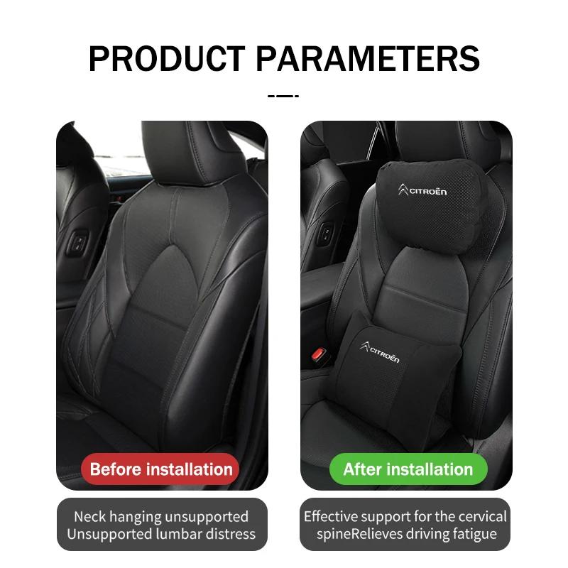 POOR1 Car Neck Pillow Lumbar Support Headrest Waist Lumbar Cushion For Citroen C4 C3 C5 C1 C2 C6 C4L DS3 DS4 Berlingo Picasso Jumper
