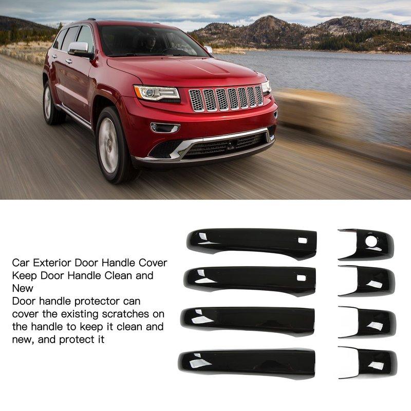 Car Exterior Door Handle Cover Glossy Black Replacement for Jeep Grand Cherokee WK2 WL 2011‑