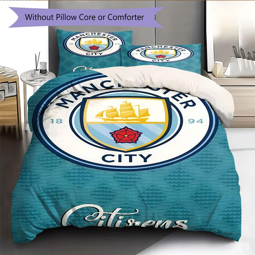 Warm MCFC Throw Bedding Quilt Set Quilt Cover Pillowcase Home Decoration Birthday Gift (1 * duvet cover + 2 * pillowcase, without core)