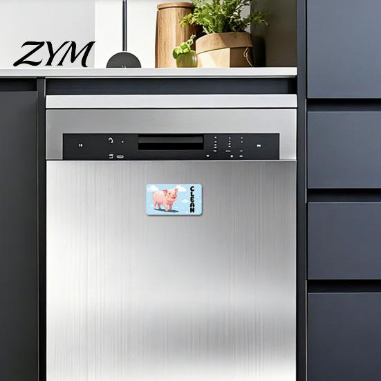 Decorative Dishwasher Magnet Cartoon Animal Dirty Clean Magnet, Double-sided Magnetic Indicator, Dish Washing Machine Decoration Kitchen Sign