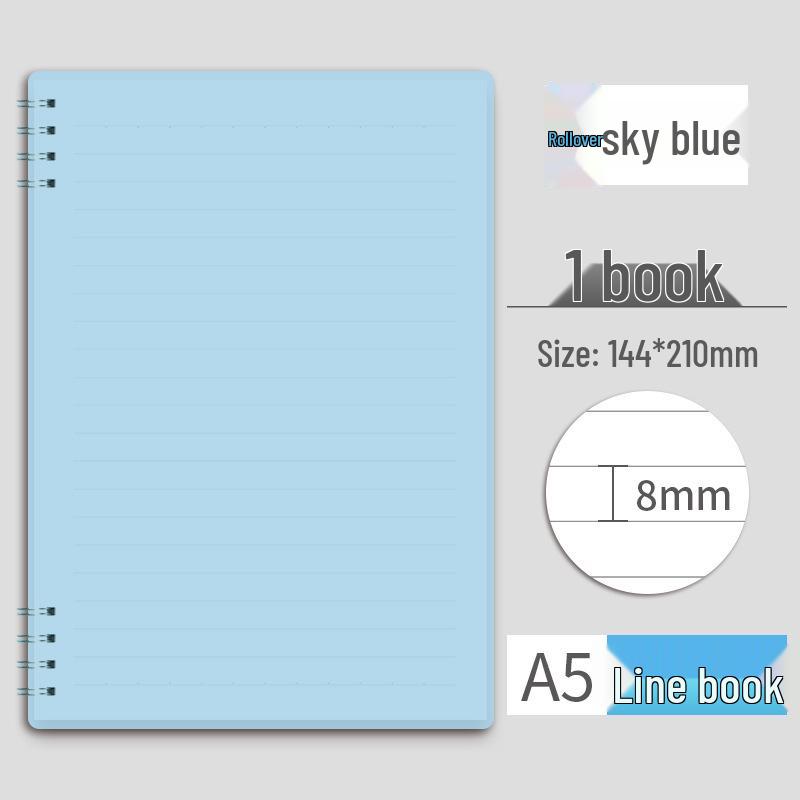 Свежий блокнот Моранди А5 на 8 отверстий в линейку – Утолщенный блок для офиса и учебы