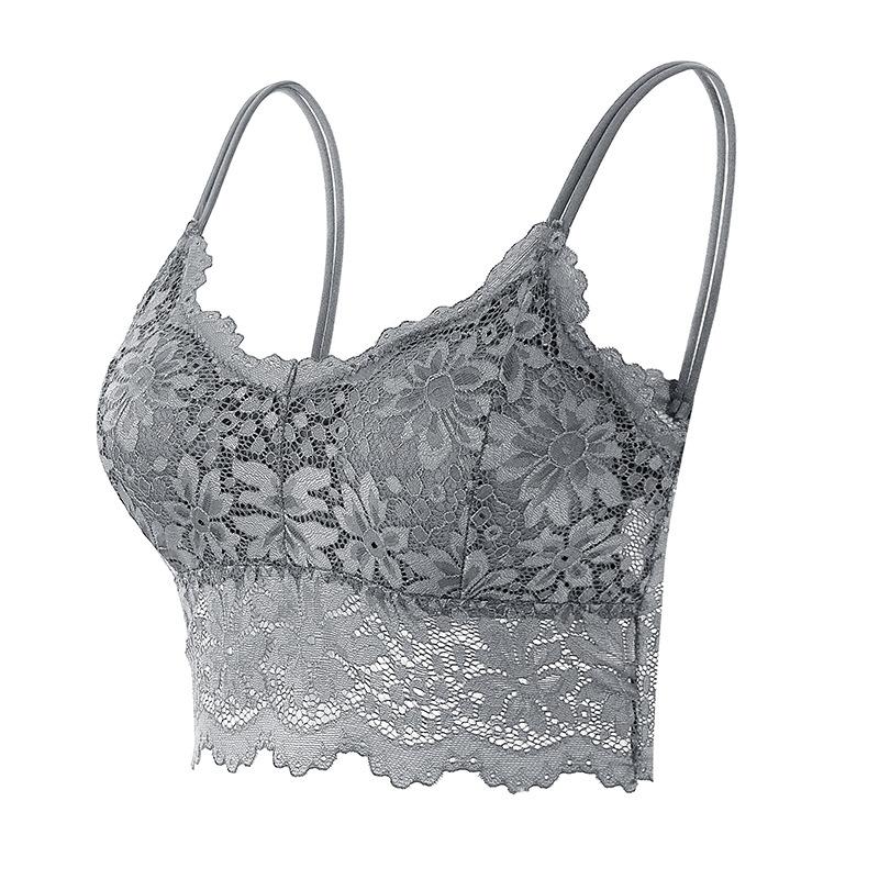 Women Lace Bras Top Comfortable Bralette Solid Color Sexy Underwear Vest Female Hollow Out Wireless Lingerie Seamless Bra