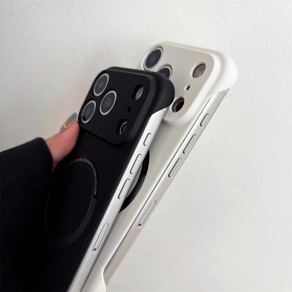 Безрамочный Магнитный Чехол для Телефона, Совместим с iPhone 11/12/13/14 и PROMAX 15/16/17, Защитный от Падений Чехол