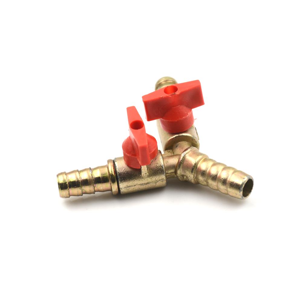 Clamp Tee Brass Y 3-Way Shut Off Ball Valve Fitting Hose Fuel Gas 3/8" 10Mm