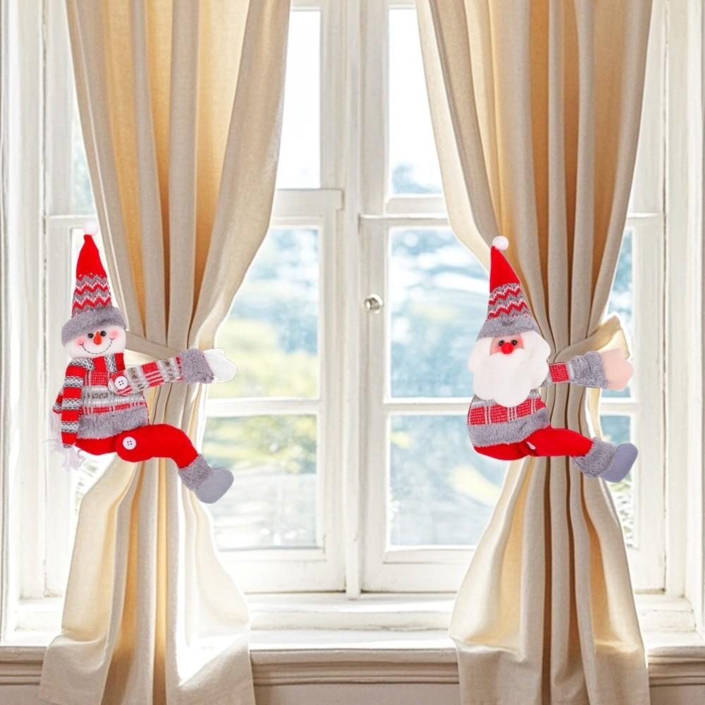 Santa Claus Christmas Curtain Tieback Plush Curtain Strap New Curtain Holders  Home Decor