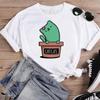 (Asian Size) Short Sleeve Print Cactus Trend Lovely Style Female T Clothing Summer Top Casual  Ladies Graphic Tee Women's Fashion T-shirt