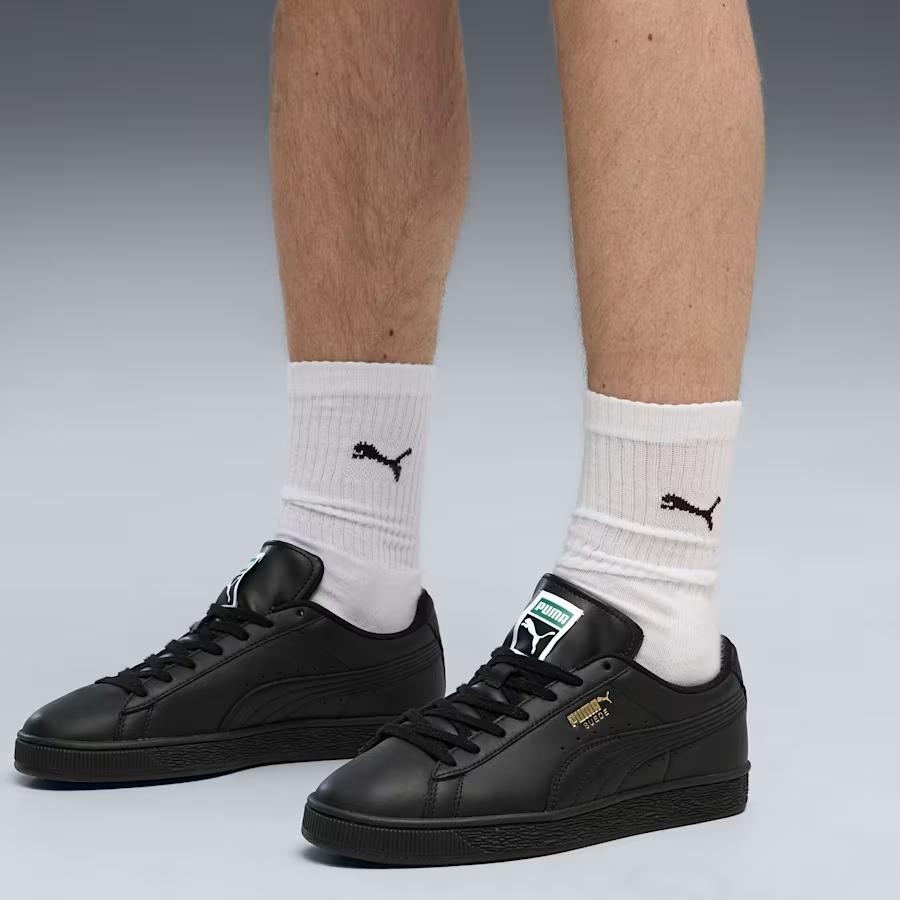 408467-02 Puma Suede "PUMA Black/Archive Green" (Men's)