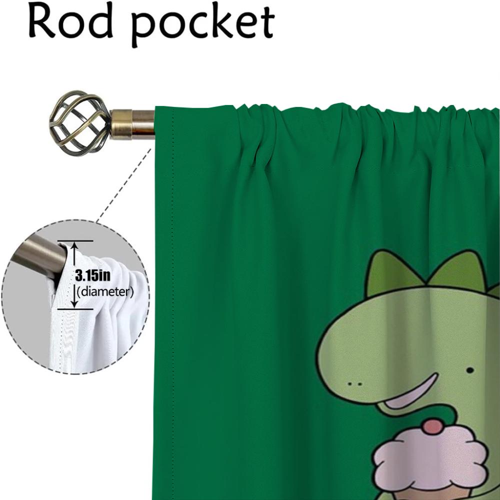 Curtains for Bedroom Cute Dinosaur Shades Window Curtain for Room 2 Panel Partition Home Interior Curtains Halloween Decoration