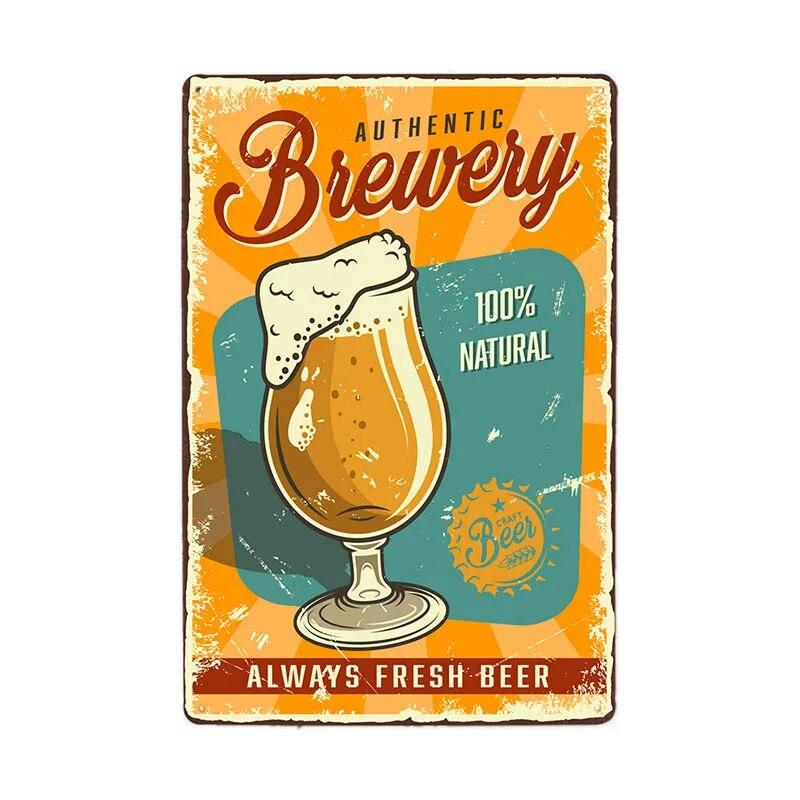 Винтажная металлическая пластина для пива, картина, настенный декор, металлический знак для бара, паба, ретро-плакат, доска 20x30 см