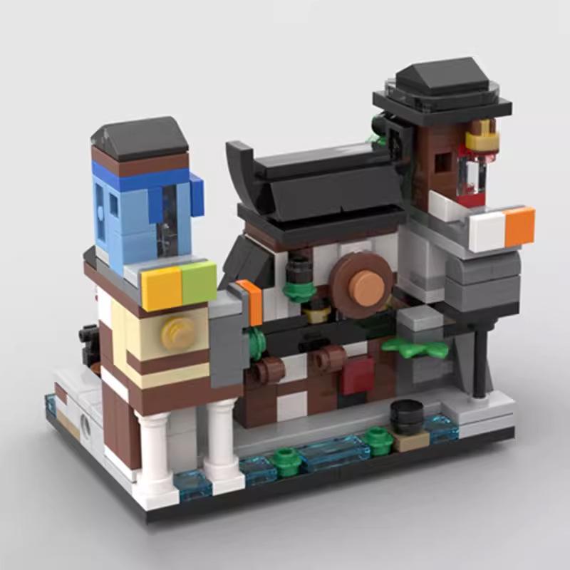 Совместимо с Строительными Блоками MOC-108555 Мини-Док Миниатюрная Собранная Модель Орнаменты для Строительства
