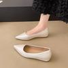 Новые весенне-осенние нюдовые туфли-лодочки на плоской подошве со скрытой платформой, женские туфли с мелким вырезом, универсальные туфли для通勤