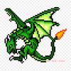Dragon Fire Pixel Pixel Art Dragon Iron On Heat Transfer Printing Vinyl Patches Sticker for Clothes DIY Appliques Washable Patches