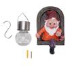 Gnome Tree Hugger Statue with Solar Light Cute Resin Gnome Figurine Garden Decoration