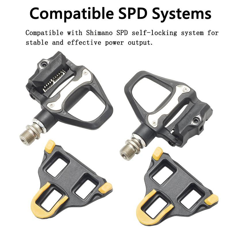RACEWORK Road Bike Pedal Nylon Bicycle Locking pedals Cycling Bearing Cleats Clipless Pedal For SPD SL System With Locking plate