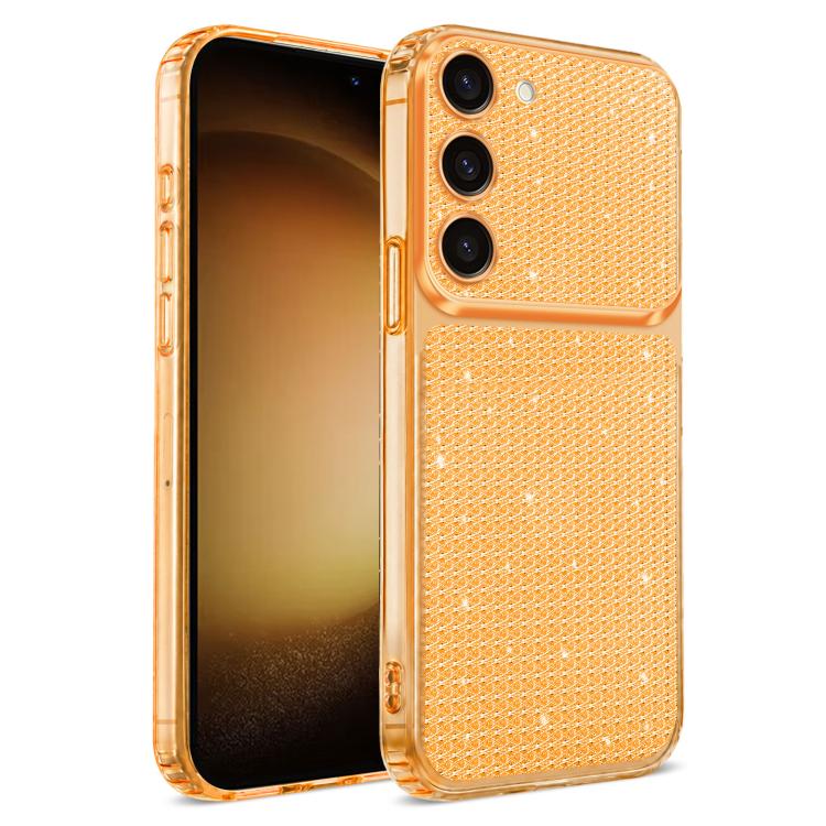 Sparkling Diamond Glitter Airbag Phone Case For Galaxy S23 FE 5G, Rhinestone Shockproof Protective Cover