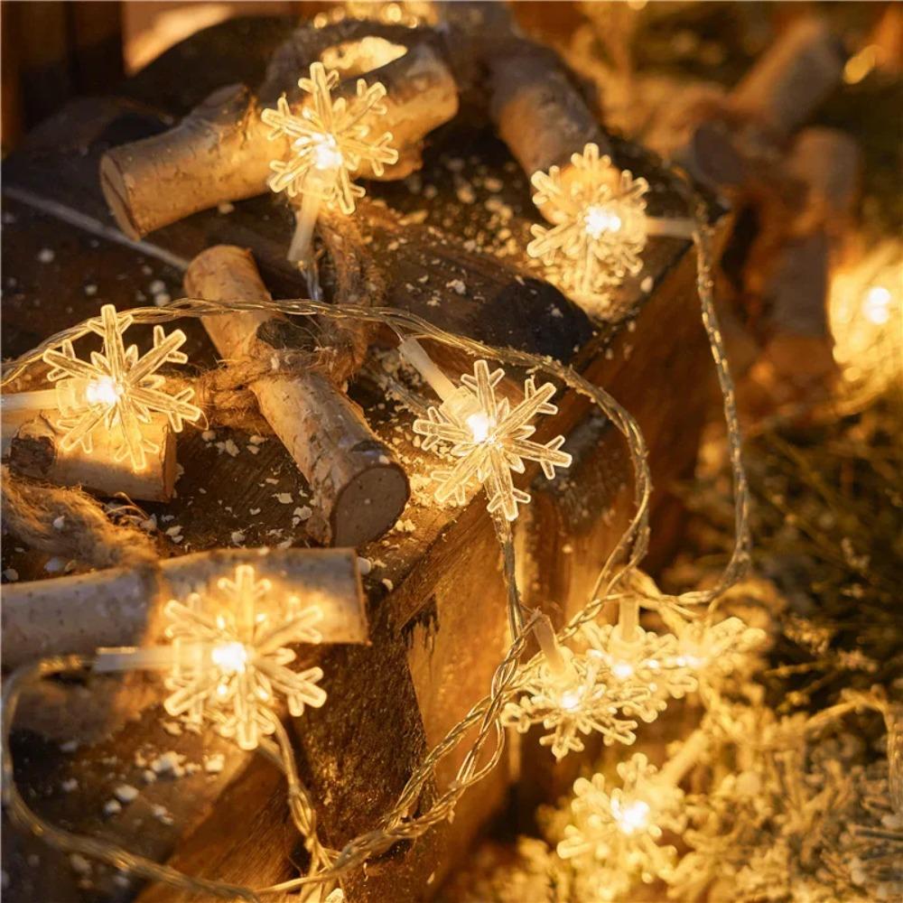 80 светодиодных гирлянд в виде снежинок, гирлянда на батарейках USB, рождественские огни, рождественская елка, новогоднее украшение для комнаты, уличный светильник