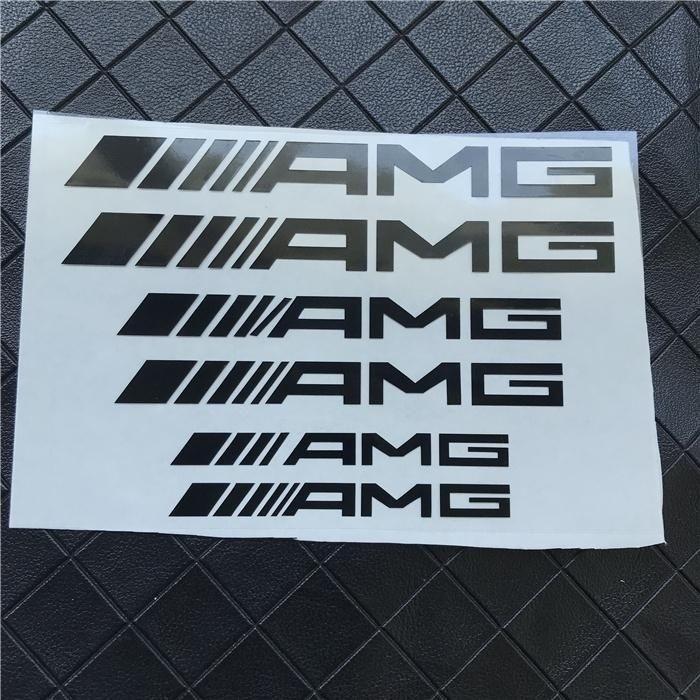 CRN1 For Mercedes Benz Amg W204 W205 W213 X253 A B C E S CLA GLB GLC GLE GLS 6pc Car Sticker High Temperature Resistant Brake Sticker