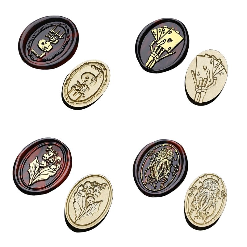 Рельефная печать Головка штампа для сургуча Металлическая печать для запечатывания Головка штампа для восковой печати Замена для запечатывания конвертов и поздравительных открыток