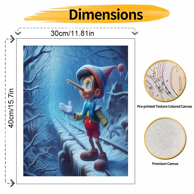 Disney Pinocchio Winter Forest Oil Painting Kit Home Bedroom Wall Decor Handmade Gift Art Crafts Supplies DIY Decoration Present 123