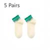 5 пар женских спортивных носков из чистого хлопка в весенне-осеннем стиле с дезодорирующим эффектом