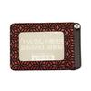 Inden Indenya Yushichi Uehara Indenya Genuine Leather Pass Holder Pass Holder Model Number 2525 Black Background X Red Lacquer Hemp Leaf Pattern