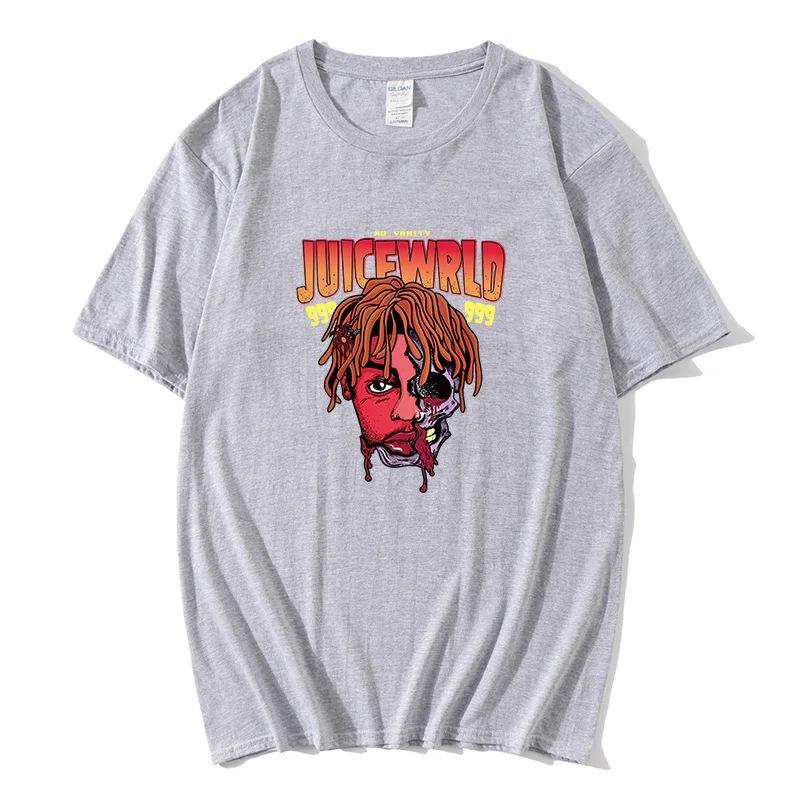 Футболка Рэп Мужская крутая уличная мода Трендовая футболка Узор Принт Футболка Хип-хоп Топ Футболка