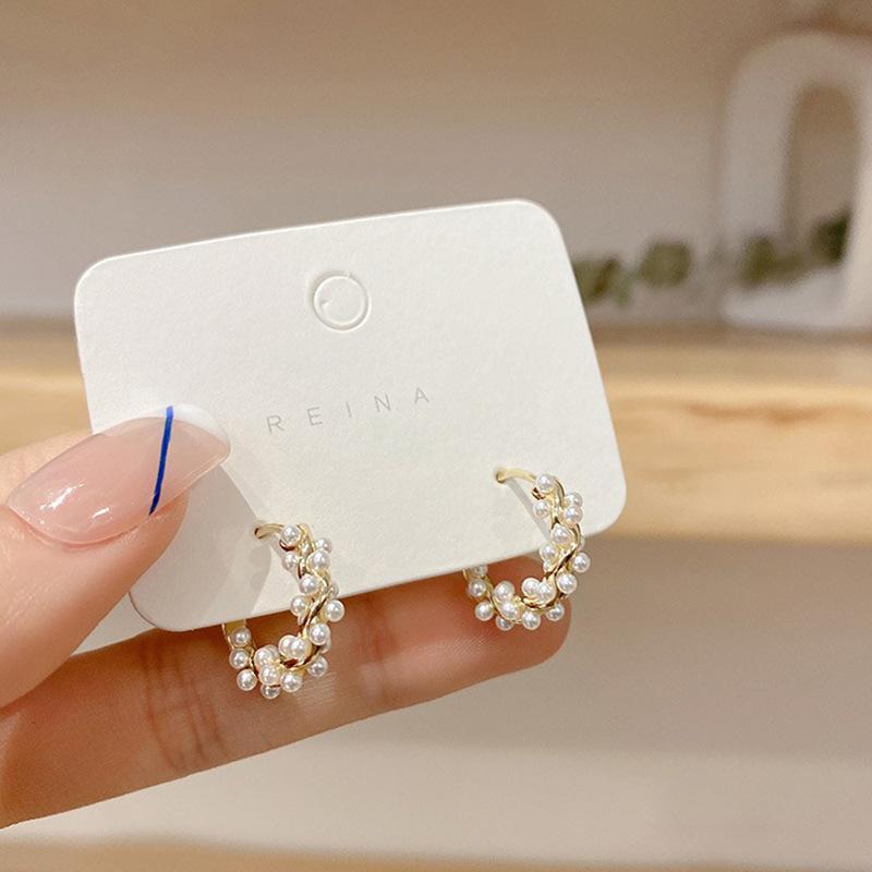 1 пара простых темпераментных круглых жемчужных сережек, модных маленьких сережек, ювелирных изделий