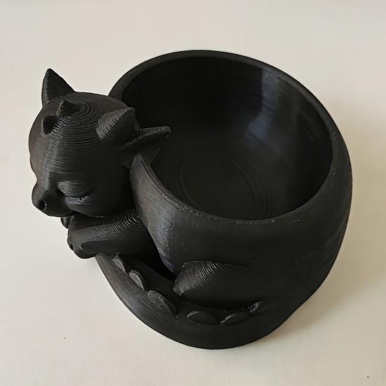 Flowerpot Ornament 3D Printed Sleeping Dragon Shape Matte Large Curved Planter 1 Pc