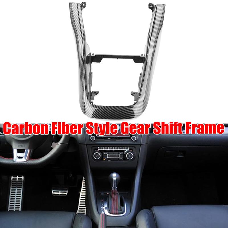 5K0863680 Carbon Fiber Style Center Console Frame Gear Shift Panel Cover Bezel Trim Auto Parts For Volkswagen VW Golf MK6 2009-2013