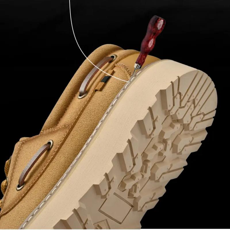 Мужские повседневные замшевые туфли на толстой подошве, туфли-лодочки на платформе для прогулок на свежем воздухе, походов, альпинизма