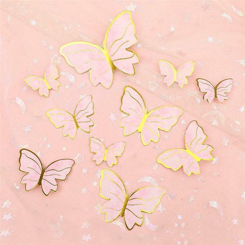 10 шт. бабочки, флаги, украшения для торта своими руками, украшения для кексов, для детей, девочек, с днем рождения, свадьбы, вечеринки, детского душа, выпечки, украшения