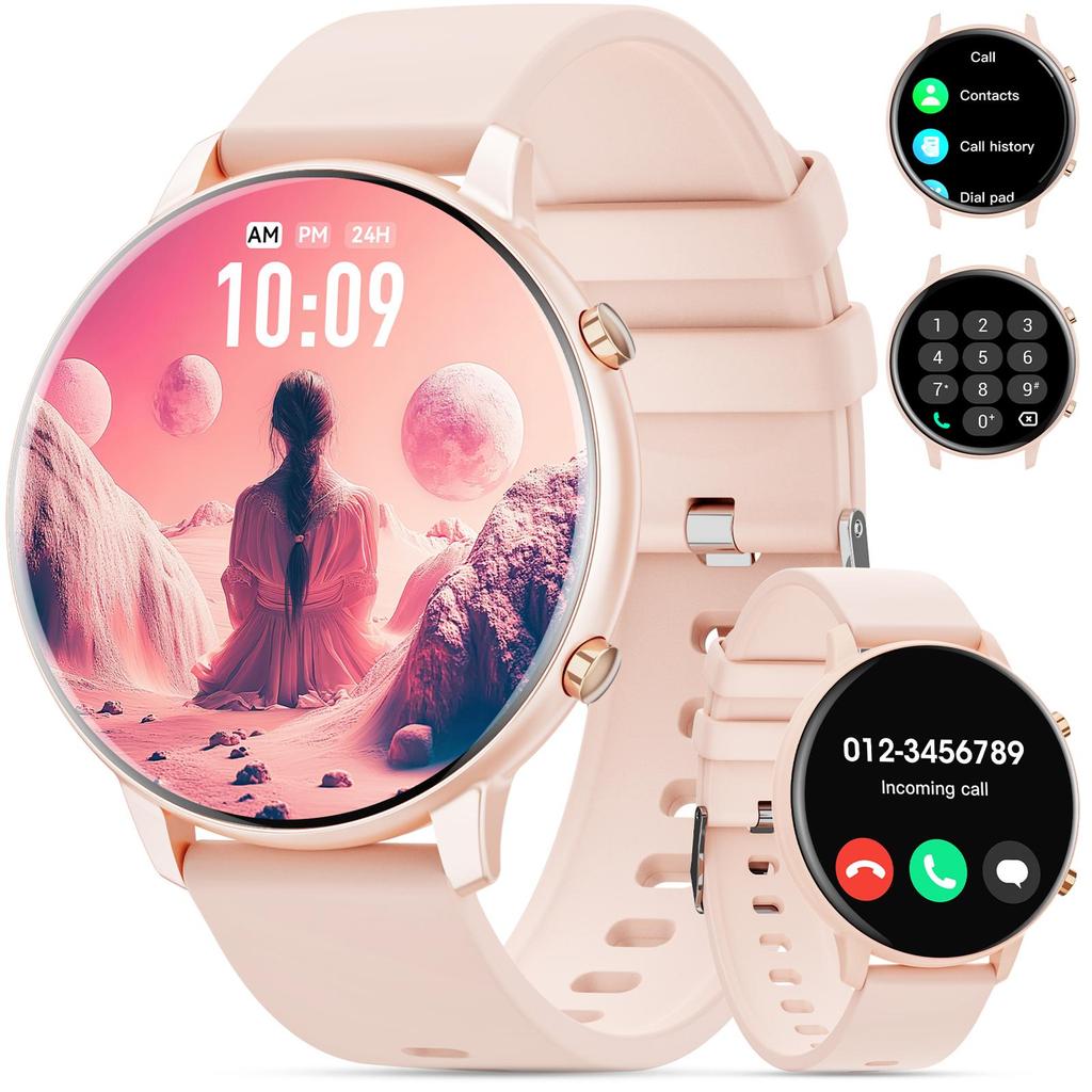 Женские смарт-часы, экран 1,39, Bluetooth-звонки, мужские фитнес-водонепроницаемые часы, с функцией сна и пульсометром