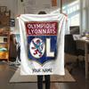 Custom Name Olympique Lyonnais2 Flannel Blanket, High quality Comfortable for All Seasons, Home Decor, Warmth and Comfort