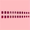 24pcs Short Burgundy Glitter Press-on Nails Set, Full Cover Fake Nail Tips With Jelly Adhesive & Nail File, Perfect For Women