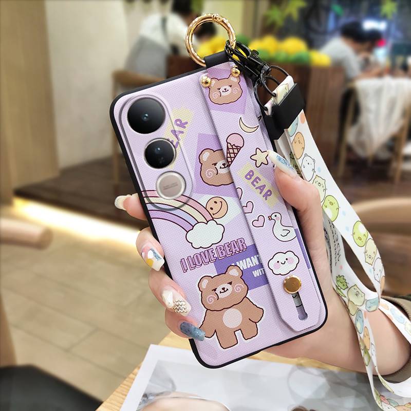 Soft Case Dirt-resistant Phone Case For VIVO V50 Lite 5G Global Anti-knock Waterproof Durable Wristband Kickstand Cute