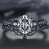 Кольцо Gun Black Zircon, Кольцо Internet Celebrity Wedding Помолвка Винтажное Бриллиантовое Кольцо