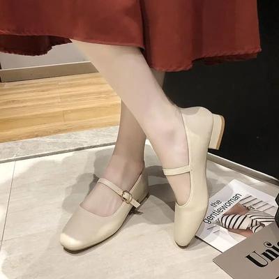 Новые женские туфли на низком каблуке с квадратным носком, туфли-лодочки Мэри Джейн в стиле ретро, ​​повседневная весенне-осенняя женская еженедельная обувь, размер 35-40