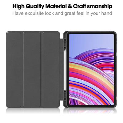 Чехол для планшета Xiaomi Redmi Pad Pro/Redmi Pad Pro 5G/Poco Pad 4G, трехскладная подставка, кожаный чехол со слотом для стилуса