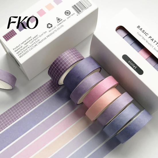 Translucent Washi Tape 8 Rolls Set, Decorative Stickers, Aesthetic Solid Color Tapes Plaid Pattern for Scrapbooking Supplies, Journaling Junk Journal,