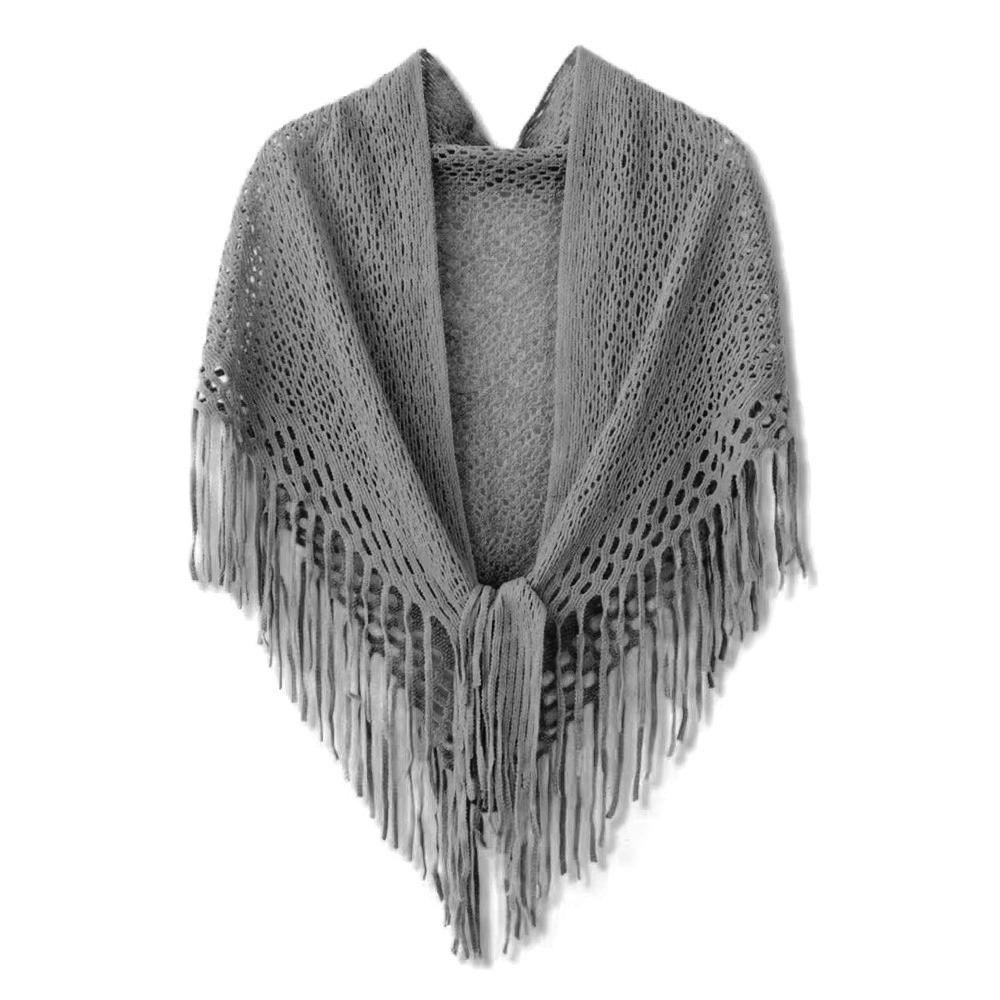 Cloak Knitted Triangle Scarf Cape Fart Curtain Simple Hollow Out Scarves Female