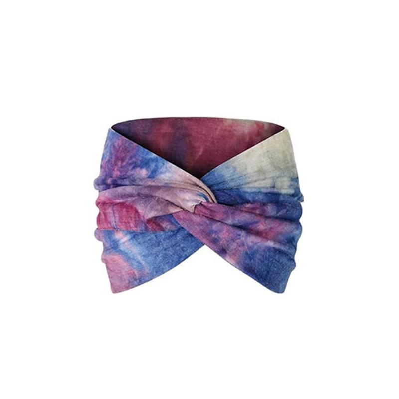 Yoga Sports Headband Elastic Non-slip Wide Headband Tie-dye Headband Exercise Running Sweat-absorbent Women's Headband