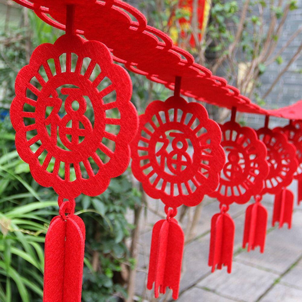 Баннер Лунный Новый год Китайский Новый год Домашнее украшение Гирлянда Настенный подвес Полый вымпел Декор для вечеринки